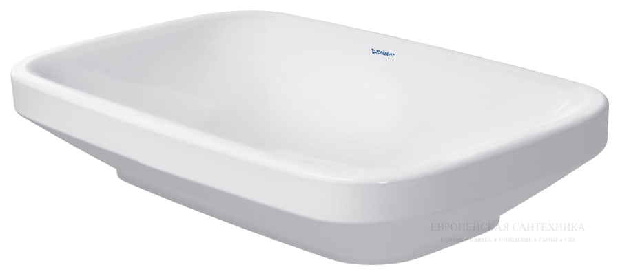 Раковина Duravit DuraStyle накладная, 600х380 мм, без перелива, без площадки под смеситель, цвет белый