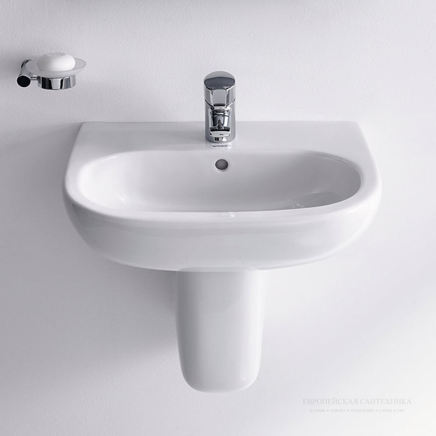 Раковина Duravit D-Code, 550х430 мм, с переливом, с 1 отверстием под смеситель, цвет белый - изображение 2