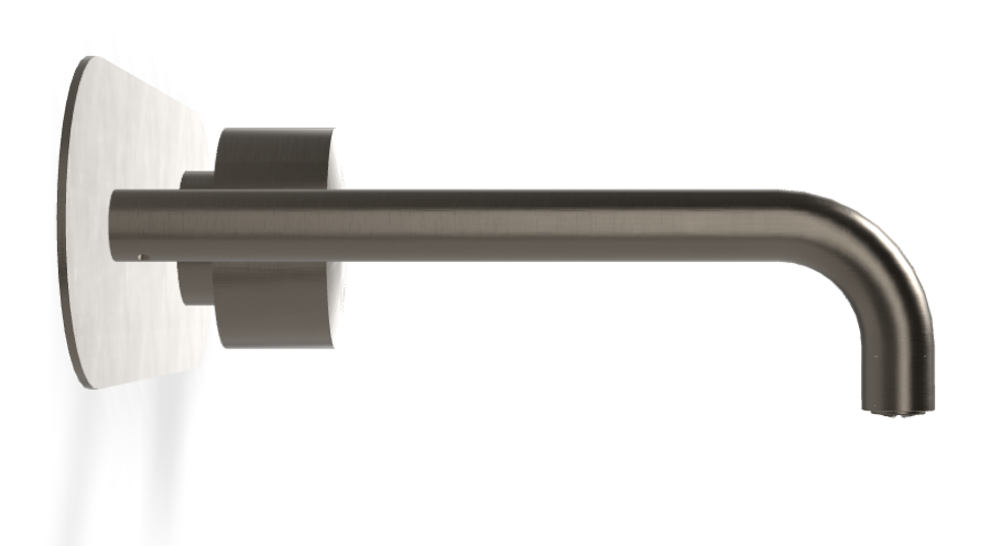 Смеситель для раковины Carlo Frattini SO, настенный, без ручки, с донным клапаном Click-Clack, излив 200 мм, внешняя часть, цвет брашированный чёрный хром - изображение 2