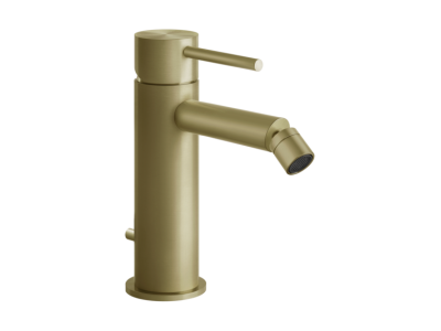 Смеситель для биде Gessi316 Flessa на 1 отверстие, с донным клапаном, цвет Brass Brushed PVD