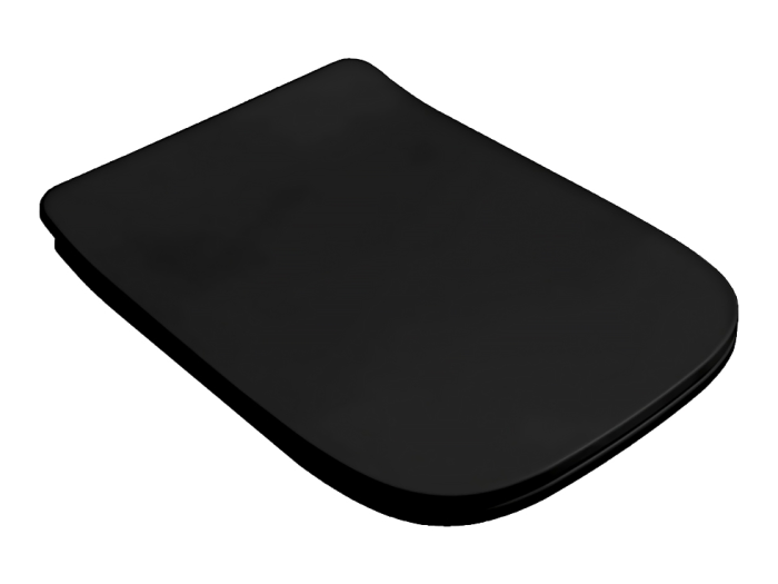 На изображении товар Сиденье для унитаза Artceram A16 Slim , механизм плавного закрывания хром, цвет чёрный матовый от официального представителя в Москве