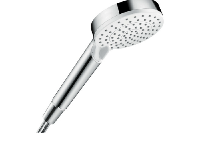 На изображении товар Лейка душевая Hansgrohe Crometta Vario, цвет белый/хром от официального представителя в Москве