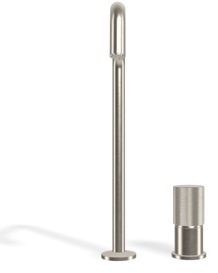 Смеситель для раковины Carlo Frattini Spillo Tech, ручка G Collection, с вращающимся изливом, 2 гибкими шлангами, донным клапаном Click-Clack, цвет никель брашированный - изображение 1