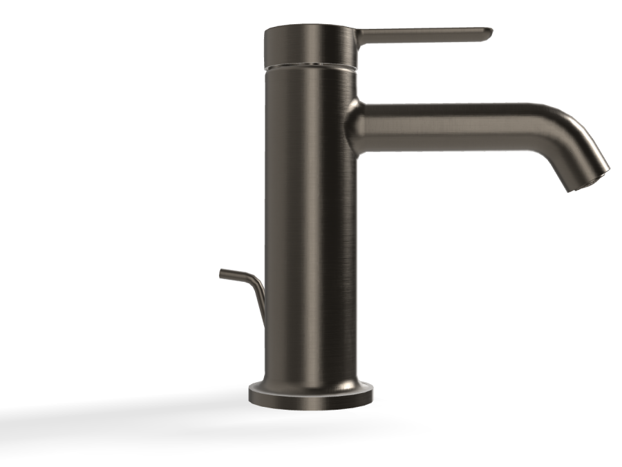 Смеситель для раковины Carlo Frattini Snap, с 2 гибкими шлангами, донным клапаном, глубина 142 мм, цвет брашированный чёрный хром - изображение 2