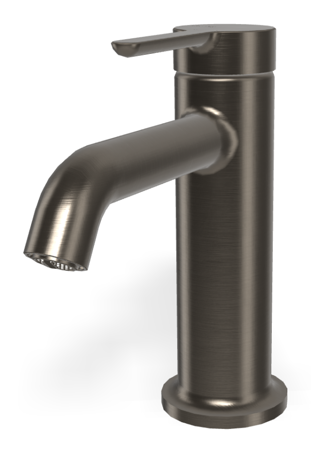 Смеситель для раковины Carlo Frattini Snap, с 2 гибкими шлангами, донным клапаном, глубина 142 мм, цвет брашированный чёрный хром