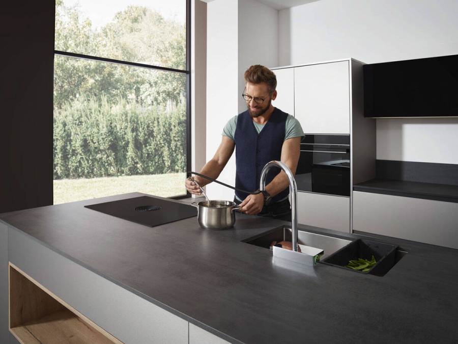 Смеситель для кухни Hansgrohe Aquno Select M81, с вытяжным изливом, цвет хром - изображение 4