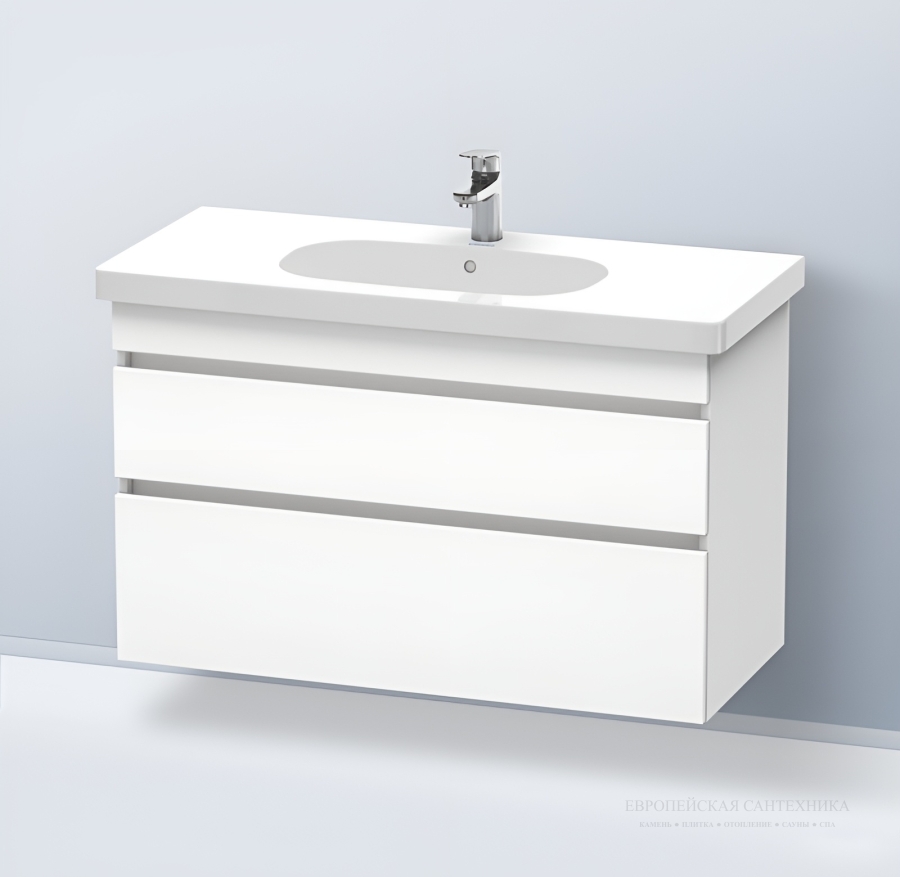 Раковина Duravit D-Code, подвесная, 1050х480 мм, с переливом, 1 отверстие под смеситель, цвет белый - изображение 3