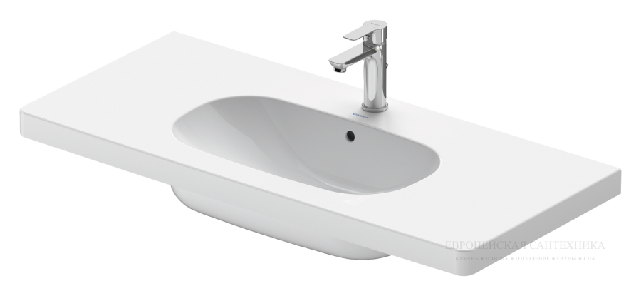 Раковина Duravit D-Code, подвесная, 1050х480 мм, с переливом, 1 отверстие под смеситель, цвет белый