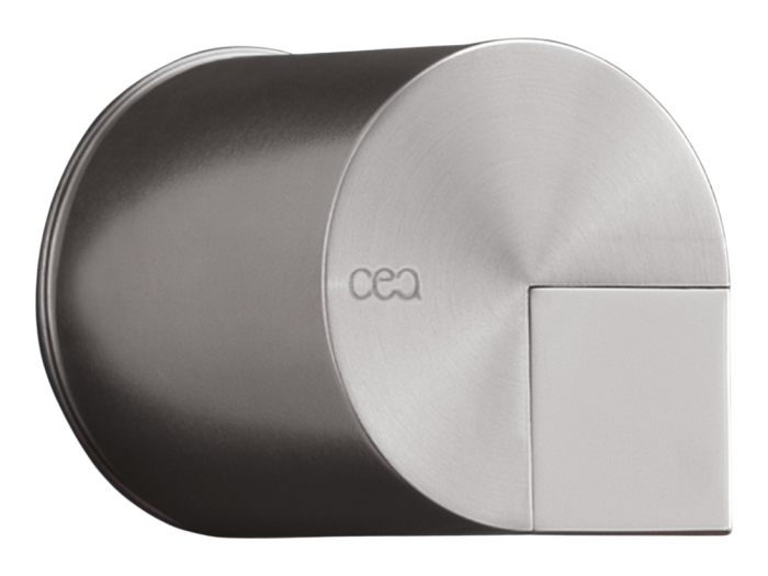 На изображении товар Смеситель для душа CeaDesign Duet, настенный, монокомандный, Ø45 мм, внешняя часть, сталь, цвет сатинированная бронза от официального представителя в Москве