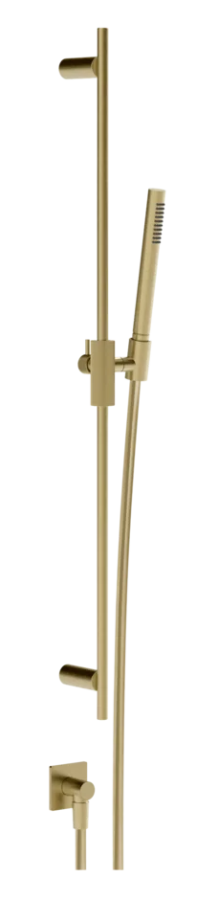 Душевой гарнитур Gessi Inverso, с душевой лейкой, шлангом, шланговым подсоединением, цвет Brushed Brass PVD