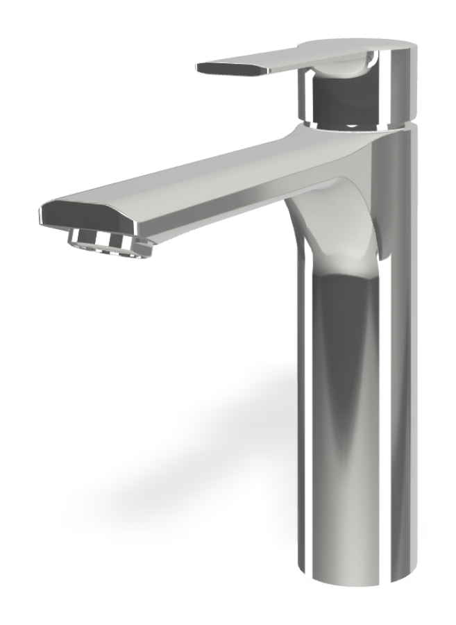 Смеситель для раковины Carlo Frattini Mast, средний h205 мм, с донным клапаном Click-Clack 1/4, цвет брашированный никель