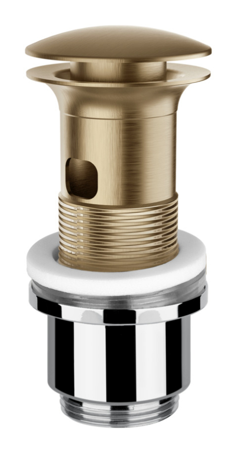 Донный клапан Gessi Technical, автоматический Stop&Go, для раковины c переливом, цвет Warm Bronze Brushed PVD