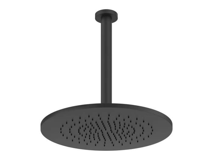 На изображении товар Верхний душ Gessi316, потолочный, с регулируемым кронштейном, длина по запросу, Ø355 мм, цвет Matte Black от официального представителя в Москве