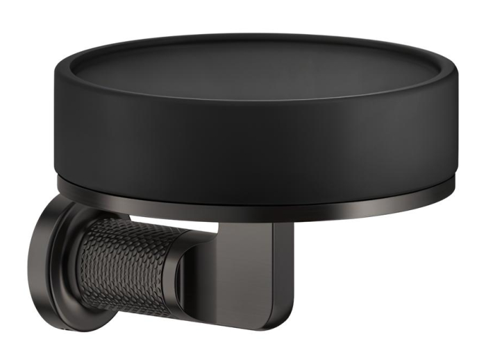 На изображении товар Мыльница Gessi Inciso, ø115 мм, настенная, цвет Black Metal Brushed PVD от официального представителя в Москве