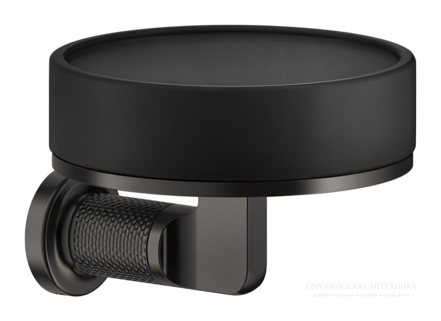 Мыльница Gessi Inciso, ø115 мм, настенная, цвет Black Metal Brushed PVD