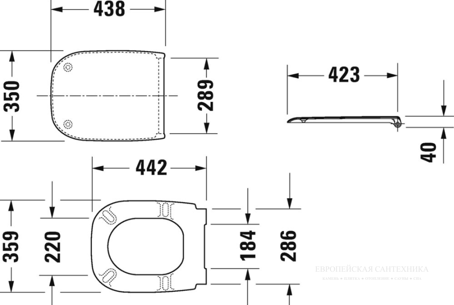 Сиденье с крышкой для унитаза Duravit D-Code, 438х350 мм, цвет белый - изображение 3