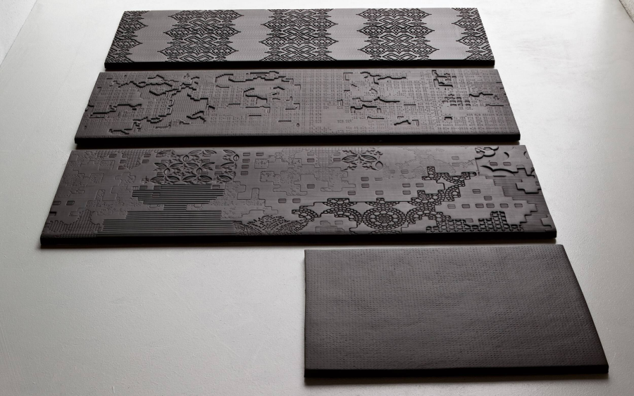 Mutina Керамогранит Bas Relief Cloud Relief Nero 18x54 - изображение 1