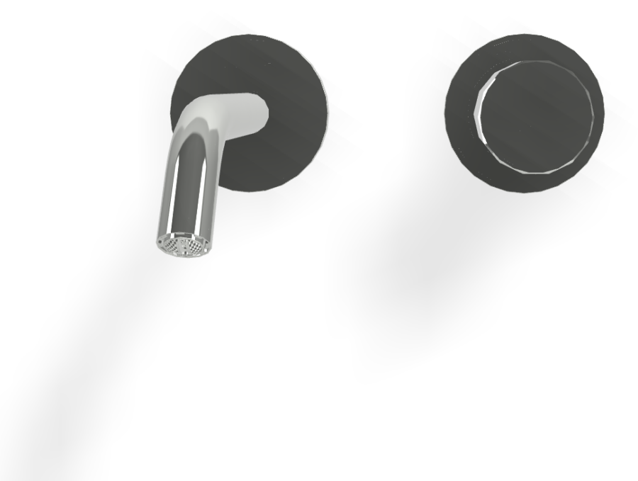 Смеситель для раковины Carlo Frattini Spillo Tech, ручка V Collection, настенный, с донным клапаном Click-Clack, излив 160 мм, внешняя часть, цвет хром - изображение 1