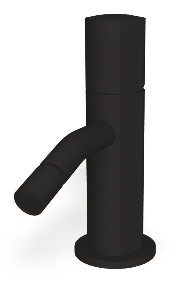 Смеситель для биде Carlo Frattini SO, XS, с 2 гибкими шлангами, донным клапаном Click-Clack 1"1/4, без ручек, L-137 мм, цвет чёрный матовый