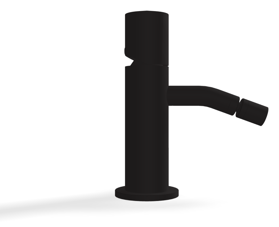 Смеситель для биде Carlo Frattini SO, XS, с 2 гибкими шлангами, донным клапаном Click-Clack 1"1/4, без ручек, L-137 мм, цвет чёрный матовый - изображение 2