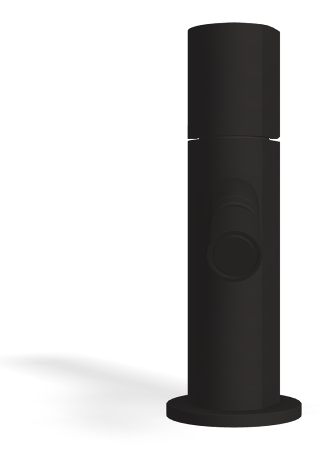 Смеситель для биде Carlo Frattini SO, XS, с 2 гибкими шлангами, донным клапаном Click-Clack 1"1/4, без ручек, L-137 мм, цвет чёрный матовый - изображение 1