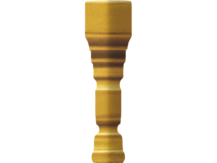 На изображении товар CERAMICHE GRAZIA Угловой элемент EPOQUE ANGOLO TERMINALE DECO 12X2 MUSTARD CRAQUELE от официального представителя в Москве