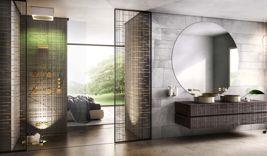 Смеситель для раковины Gessi316, встраиваемый, однорычажный, излив 210 мм, без донного клапана, внешние части, цвет Brushed Brass PVD - изображение 1