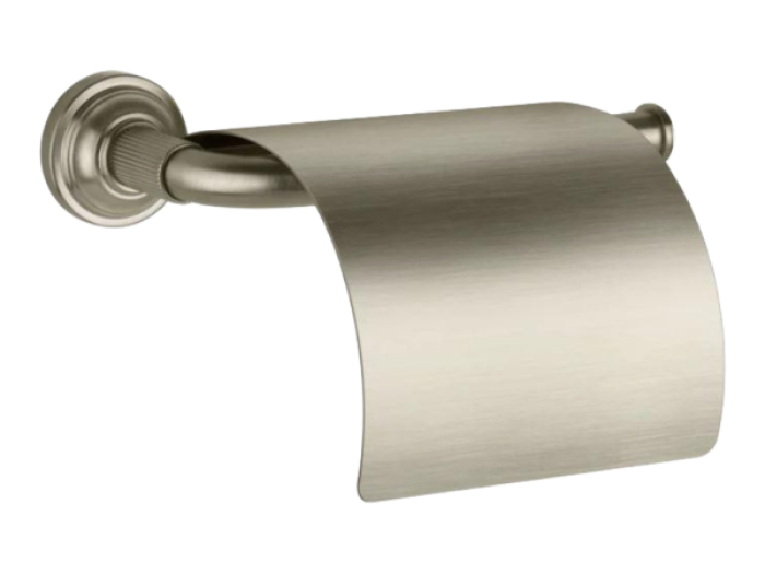 На изображении товар Бумагодержатель Gessi Venti20 Accessori, настенный, с крышкой, ширина 174 мм, цвет Finox Brushed Nickel от официального представителя в Москве