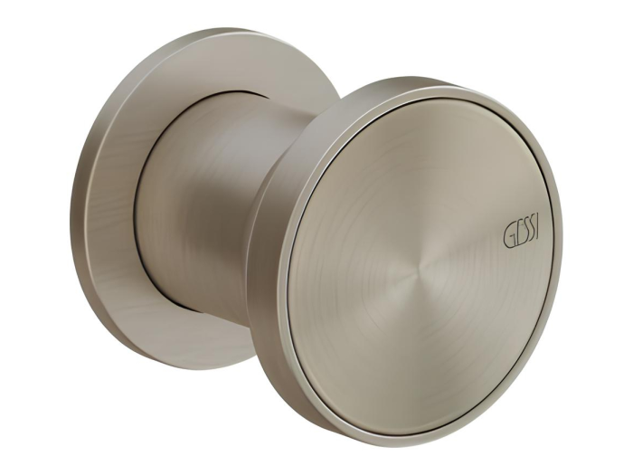 На изображении товар Смеситель Gessi Origini, встраиваемый, однорычажный на 1 выход, внешняя часть, цвет Finox Brushed Nickel от официального представителя в Москве