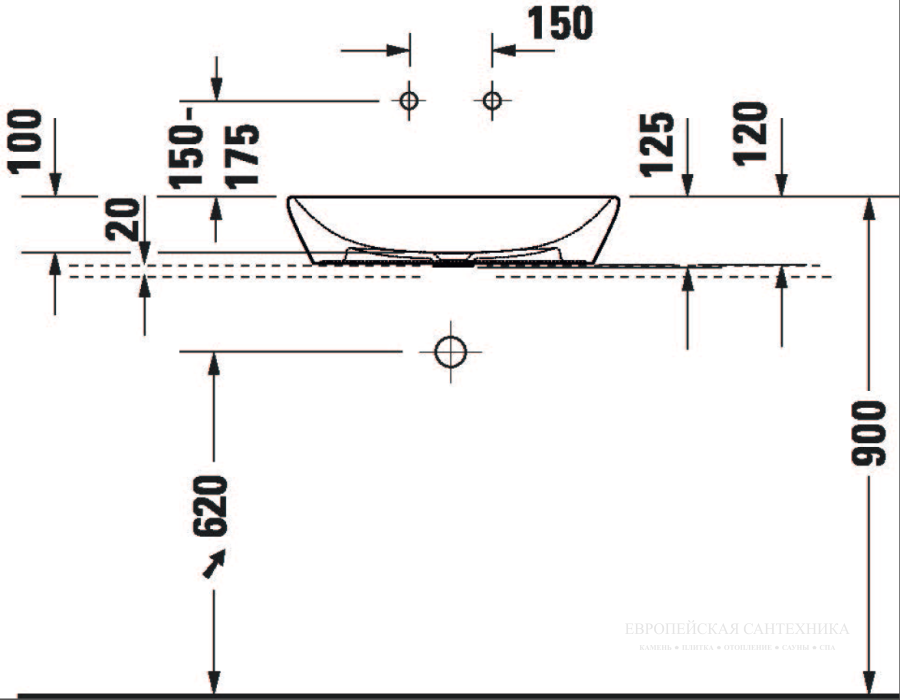 Раковина Duravit D-Neo, накладная, 600x400 мм, без перелива, цвет белый - изображение 10