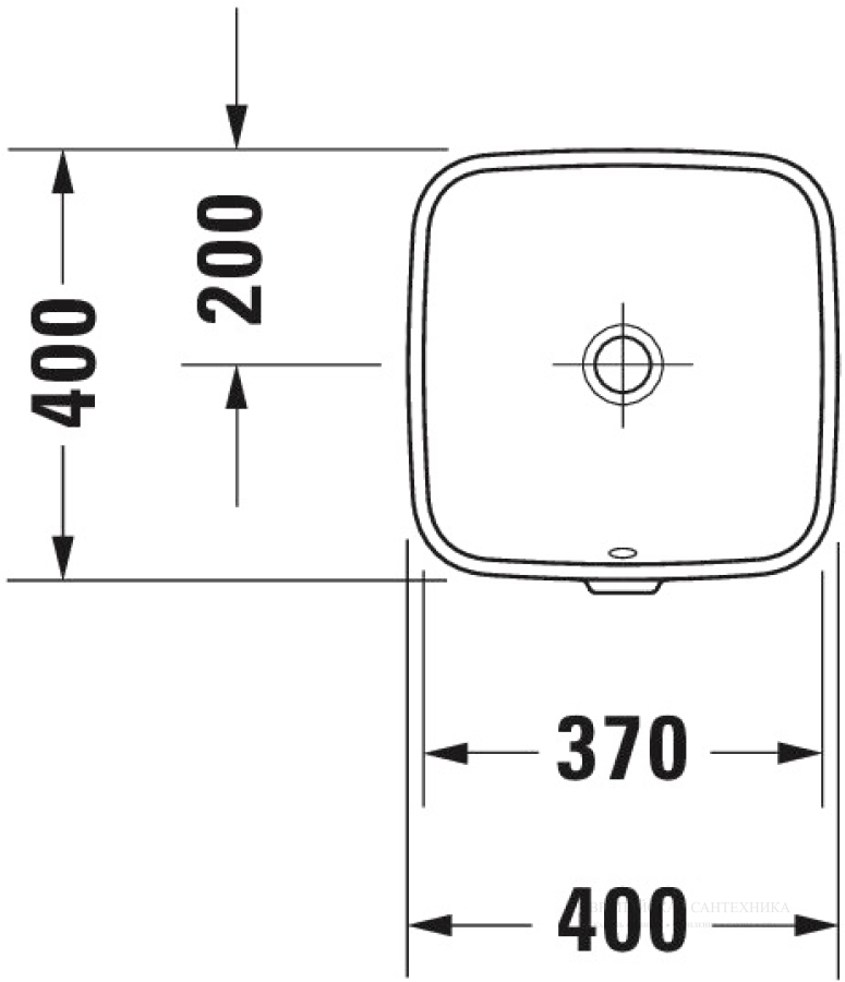 Раковина Duravit DuraStyle, встраиваемая снизу, 370х370 мм, c переливом, цвет белый - изображение 1