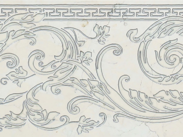 На изображении товар Akros Venezia Камень Luxurious Thalia border Biancone – Grey 14.8X40X1 от официального представителя в Москве