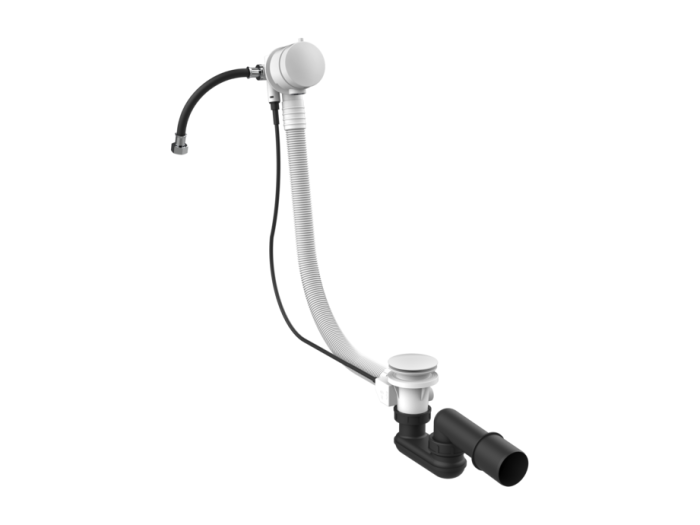 На изображении товар Слив-перелив для ванны Gessi Technical Accessories, h600 мм, с системой наполнения ванны через перелив, цвет Matte White от официального представителя в Москве