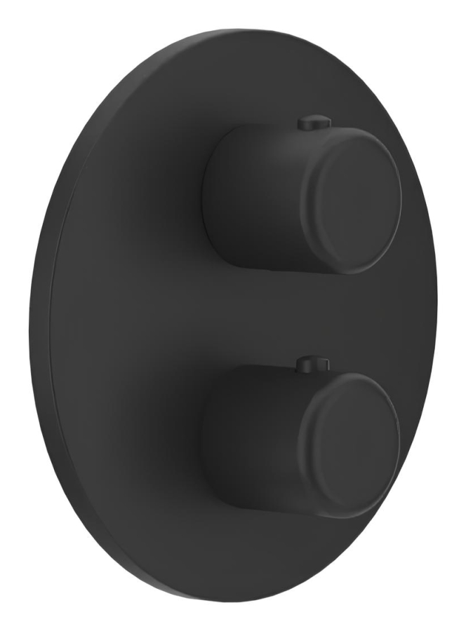 Термостат Gessi Goccia, с переключателем на 3 выхода, внешняя часть, цвет Matte Black