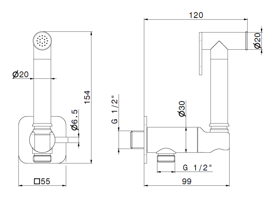 Гидроёршик для унитаза Newform, с рычагом включения/выключения, холодная вода, цвет Matt black - изображение 1