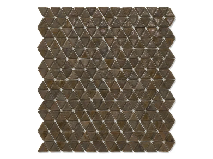 На изображении товар Sicis Смальтовая мозаика Trigono Mosaic Carruba chips size 19x21 mm sheet-size 284x300 mm от официального представителя в Москве