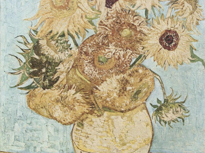 На изображении товар Akros Venezia Камень Artworks collection 2017 Van Gogh Inspiration Sunflowers Panel 40x40x1 от официального представителя в Москве
