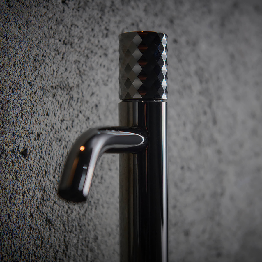 Смеситель для раковины Carlo Frattini Spillo Tech  XS, ручка G Collection, без донного клапана, цвет брашированный чёрный хром - изображение 6