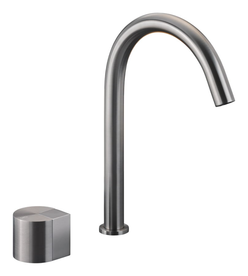 Смеситель для раковины CeaDesign Duet, на 2 отверстия, поворотный излив, H. 235 мм, сталь, цвет сатинированная бронза