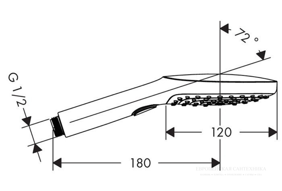 Ручной душ Hansgrohe Raindance Select 120 Air 3jet, лейка, 3 типа струи, цвет Черный хром шлифованный - изображение 1