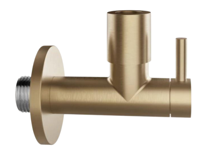 На изображении товар Кран-фильтр под раковину Gessi Technical Accessories, с подводом воды, L-96 мм, запорный, цвет Warm Bronze Brushed PVD от официального представителя в Москве