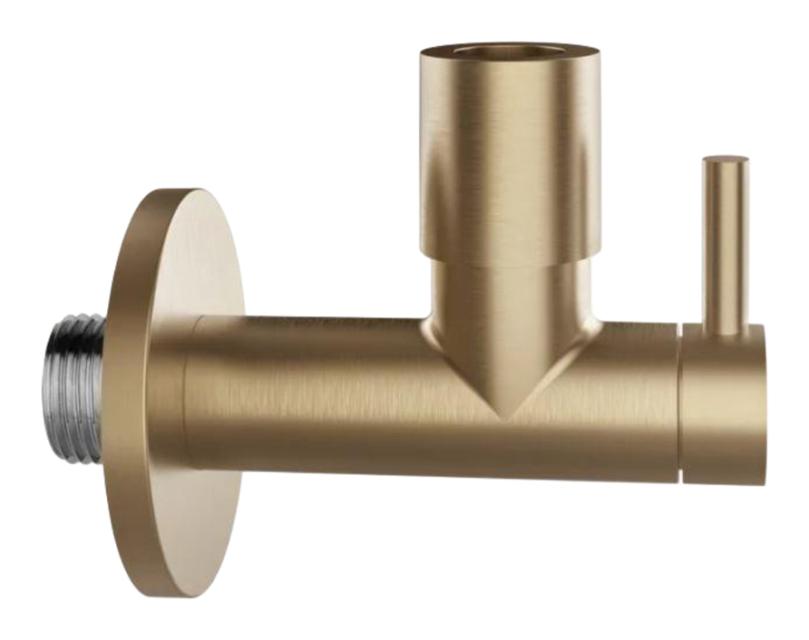 Кран-фильтр под раковину Gessi Technical Accessories, с подводом воды, L-96 мм, запорный, цвет Warm Bronze Brushed PVD