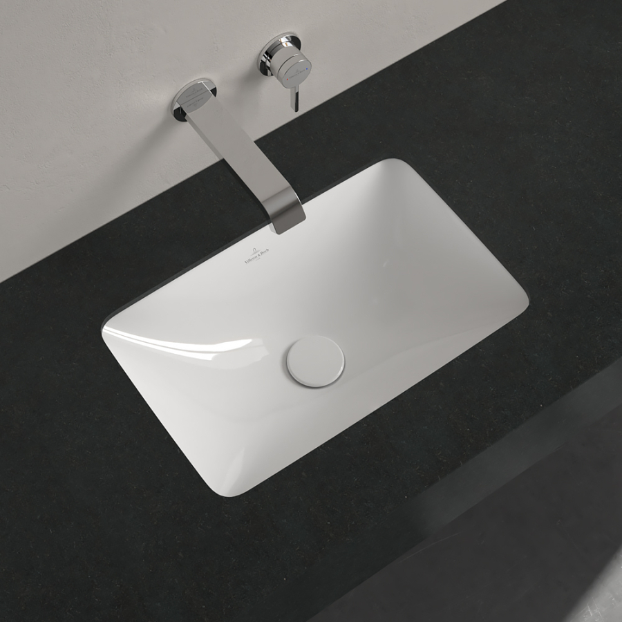 Раковина Villeroy&Boch Loop & Friends для установки под столешницу 450 x280x165 мм, с переливом, нешлифованный, цвет Альп. белый Ceramic Plus - изображение 3