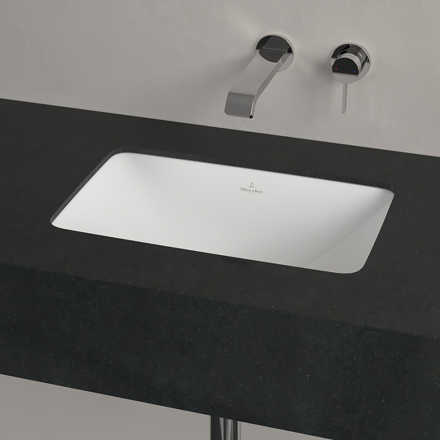 Раковина Villeroy&Boch Loop & Friends для установки под столешницу 450 x280x165 мм, с переливом, нешлифованный, цвет Альп. белый Ceramic Plus - изображение 4