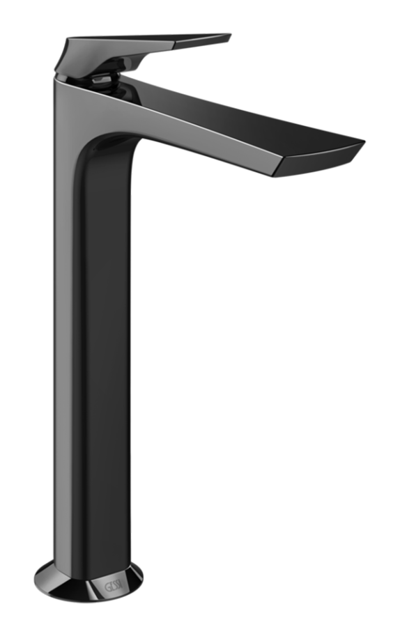 Смеситель для раковины Gessi Ventaglio, высокий, без донного клапана, цвет Black Metal PVD