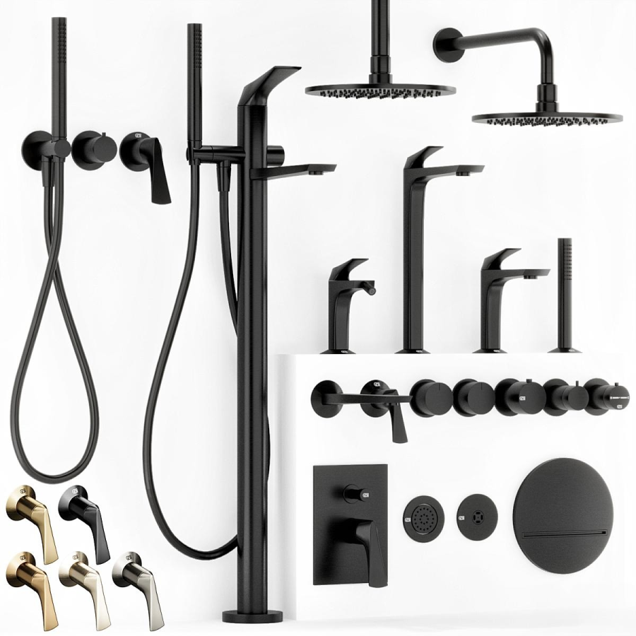 Смеситель для раковины Gessi Ventaglio, высокий, без донного клапана, цвет Black Metal PVD - изображение 5