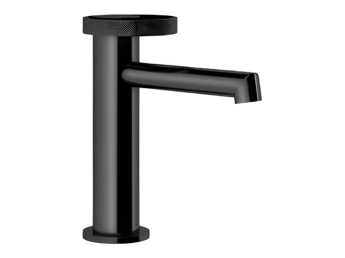 На изображении товар Смеситель для раковины Gessi Anello, низкий, однорычажный, без донного клапана, цвет Black Metal PVD от официального представителя в Москве