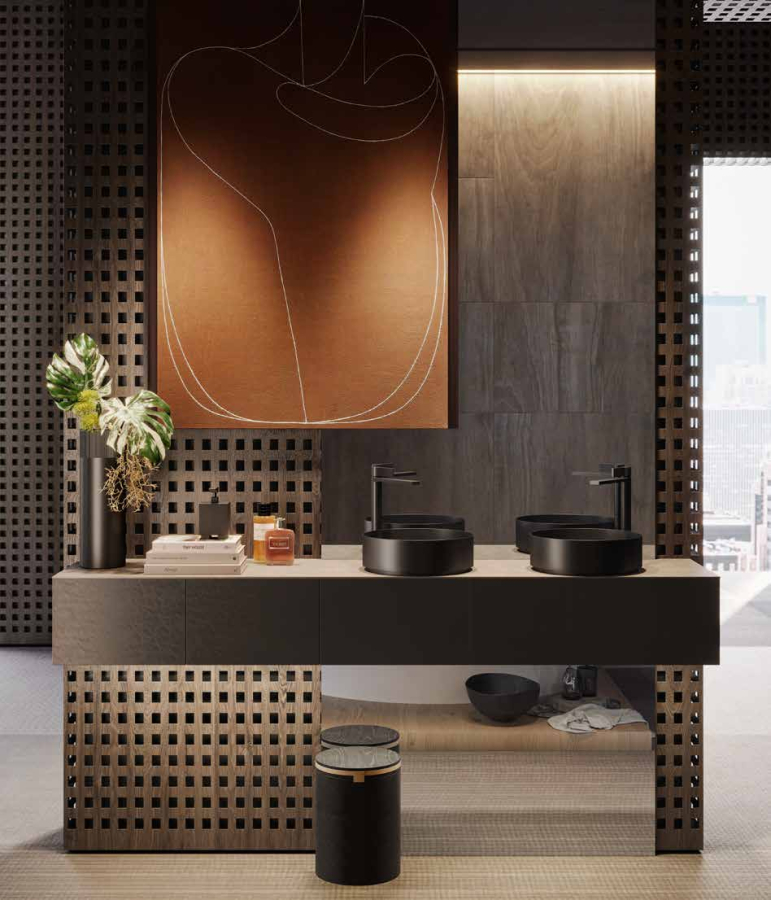 Смеситель для раковины Gessi Inverso, высокий, без донного клапана, цвет Black Metal Brushed PVD - изображение 1