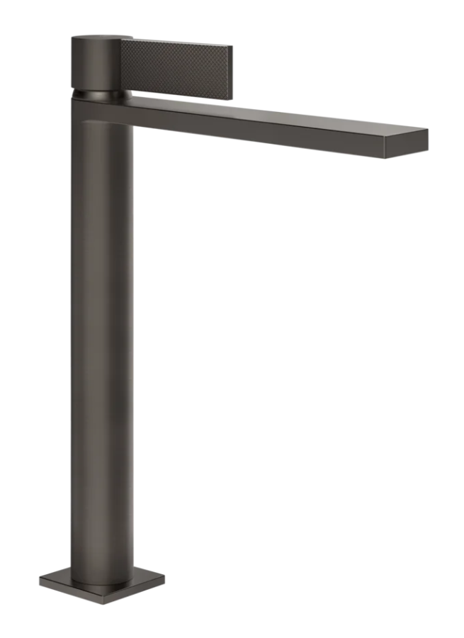 Смеситель для раковины Gessi Inverso, высокий, без донного клапана, цвет Black Metal Brushed PVD