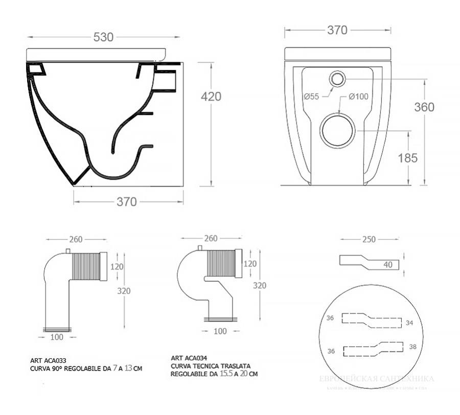 Унитаз Artceram File 2.0  360х520 мм, напольный, безободковый, под встроенный бачок, слив универсальный, комплект креплений, цвет матовый белый - изображение 6